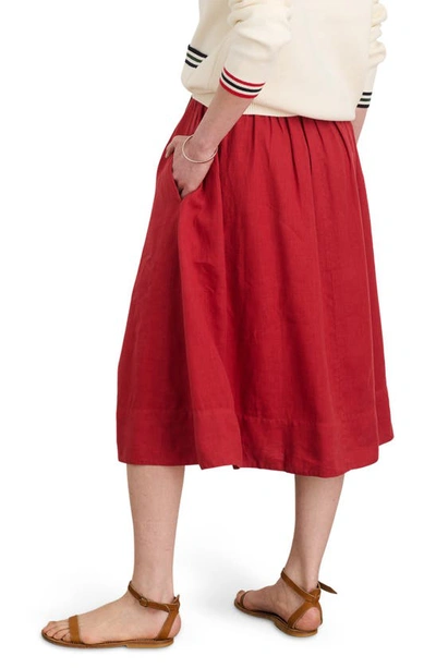 Shop Alex Mill Linen A-line Skirt In Brick Red