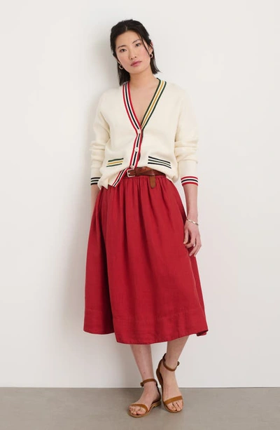 Shop Alex Mill Linen A-line Skirt In Brick Red