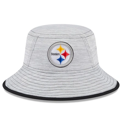 Shop New Era Gray Pittsburgh Steelers Game Bucket Hat