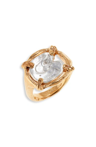 Shop Alighieri The Gilded Frame Ring In 24 Gold/ Silver