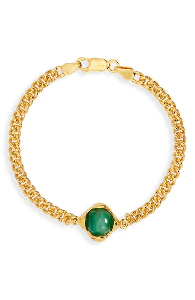 Shop Alighieri The Emerald Of Adventure Bracelet In 24 Gold/ Green