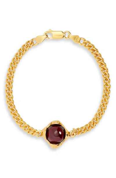 Shop Alighieri The Emerald Of Adventure Bracelet In 24 Gold/ Red