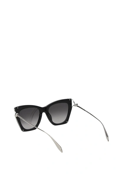 Shop Alexander Mcqueen Sunglasses Metal Black Grey