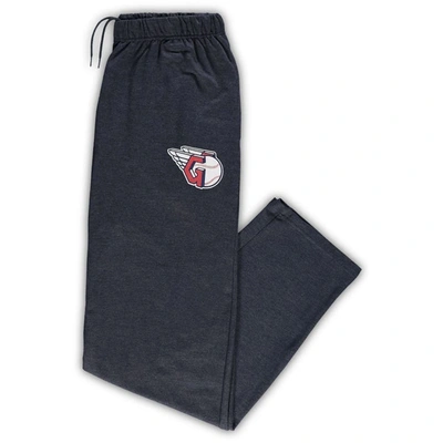 Shop Profile Heathered Navy Cleveland Guardians Big & Tall Pajama Pants In Heather Navy