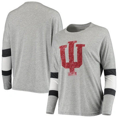 Shop Camp David Heathered Gray Indiana Hoosiers Swell Stripe Long Sleeve T-shirt In Heather Gray