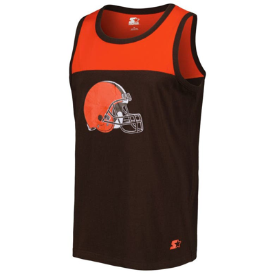 Shop Starter Brown/orange Cleveland Browns Team Touchdown Fashion Tank Top