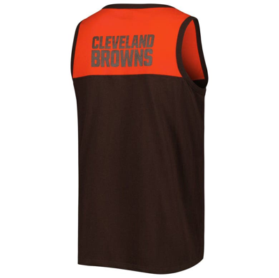 Shop Starter Brown/orange Cleveland Browns Team Touchdown Fashion Tank Top