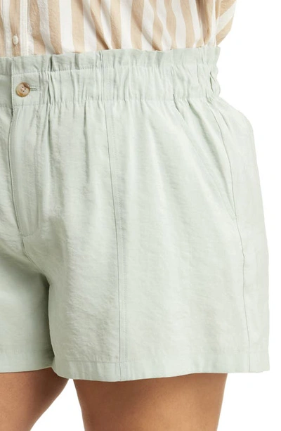 Shop Madewell Softdrape Seamed Pull-on Paperbag Waist Shorts In Sage Mist