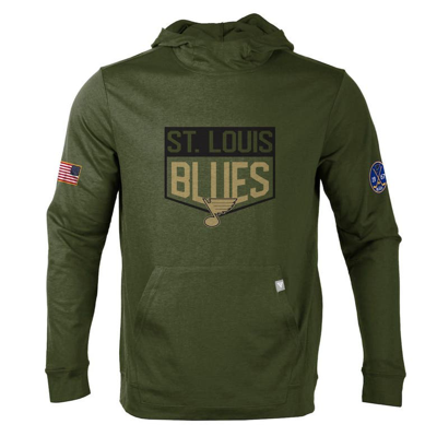 Shop Levelwear Olive St. Louis Blues Thrive Tri-blend Pullover Hoodie