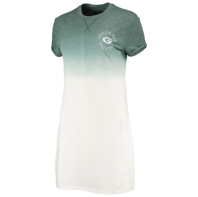 Shop Junk Food Heathered Green/white Green Bay Packers Ombre Tri-blend T-shirt Dress In Heather Green