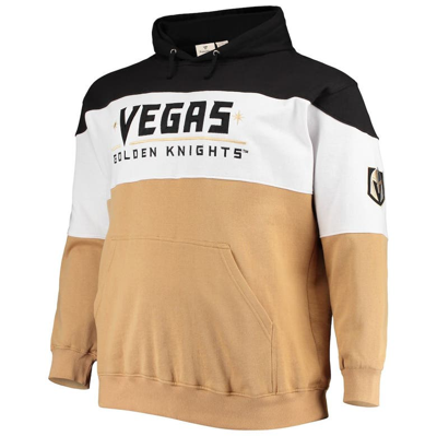 Shop Fanatics Branded Black/gold Vegas Golden Knights Big & Tall Colorblock Fleece Hoodie