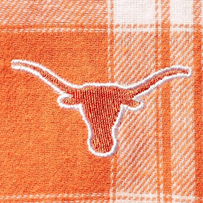 Shop Ug Apparel Texas Orange Texas Longhorns Plus Size Missy Boyfriend Plaid Flannel Button-up Shirt In Burnt Orange