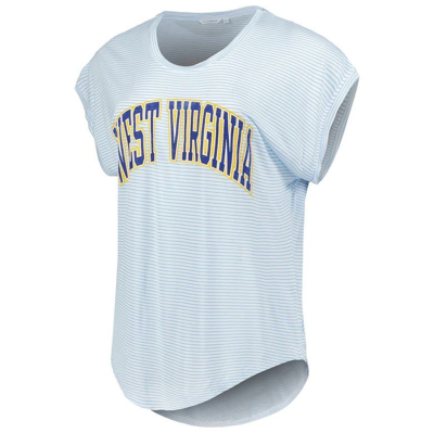 Shop Camp David White/light Blue West Virginia Mountaineers Day Trip Striped Scoop Neck T-shirt