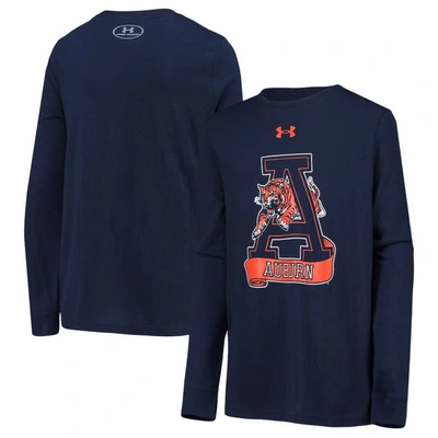 Shop Under Armour Youth  Navy Auburn Tigers Vault Long Sleeve T-shirt