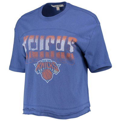 Shop Junk Food Blue New York Knicks Gradient Crop Top