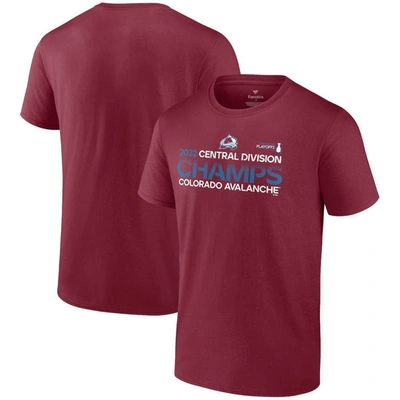 Shop Fanatics Branded Burgundy Colorado Avalanche 2022 Central Division Champions Big & Tall T-shirt