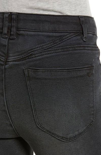 Shop Wit & Wisdom 'ab'solution Skyrise Raw Hem High Waist Stretch Bootcut Jeans In Washed Black