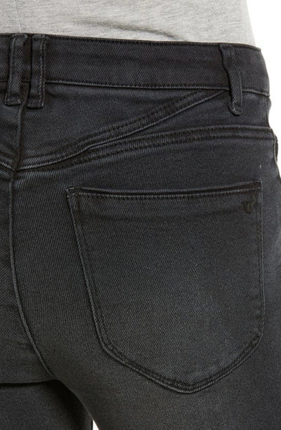 Wit & Wisdom 'ab'solution Skyrise Raw Hem High Waist Stretch Bootcut Jeans In Washed Black