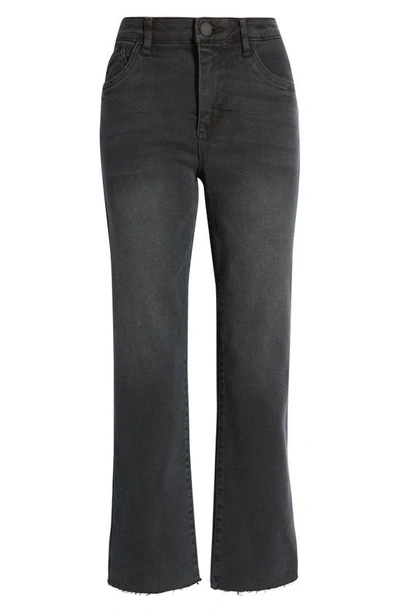 Wit & Wisdom 'ab'solution Skyrise Raw Hem High Waist Stretch Bootcut Jeans In Washed Black