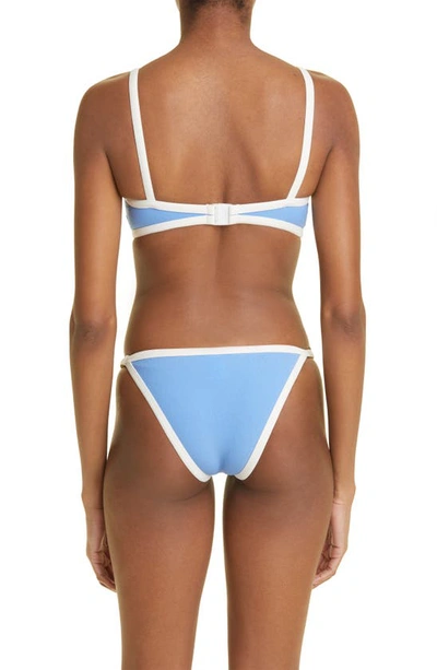 Shop Lisa Marie Fernandez Kk Two-piece Swimsuit In Azure/ Cream