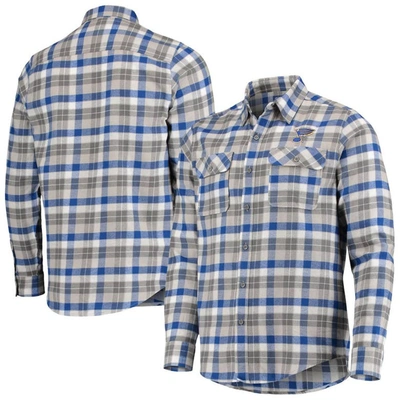 Shop Antigua Blue/gray St. Louis Blues Ease Plaid Button-up Long Sleeve Shirt
