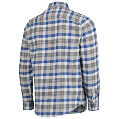 Shop Antigua Blue/gray St. Louis Blues Ease Plaid Button-up Long Sleeve Shirt