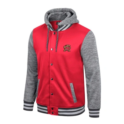 Shop Colosseum Red Maryland Terrapins Robinson Hoodie Full-snap Jacket