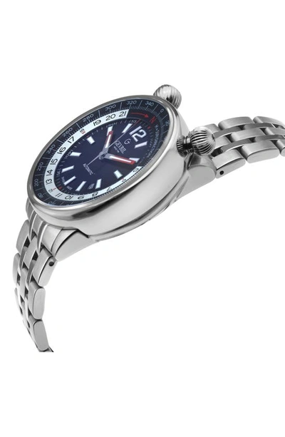 Shop Gevril Wallabout Swiss Automatic Bracelet Watch, 44mm In Silver