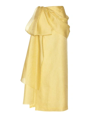 Rosie Assoulin Hustle & Bustle提花真丝棉质混纺加长半身裙 In Yellow