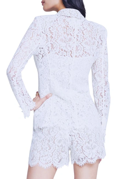 Shop L Agence Clementine Lace Blazer In White
