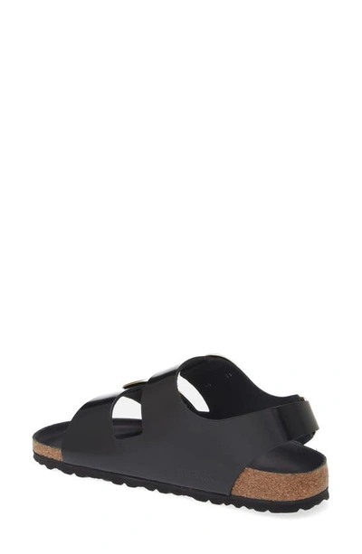 Birkenstock Milano Big Buckle I Lacquered Leather Sandal Color Bla In High Shine Black