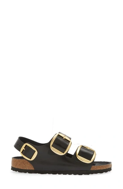 Birkenstock Milano Big Buckle I Lacquered Leather Sandal Color Bla In High Shine Black