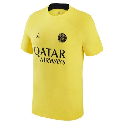 Shop Jordan Brand Yellow Paris Saint-germain 2023 Pre-match Top
