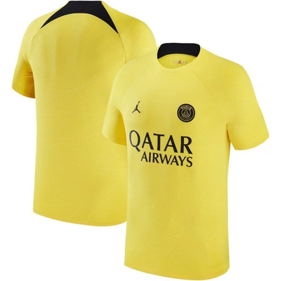 Shop Jordan Brand Yellow Paris Saint-germain 2023 Pre-match Top