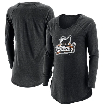 Shop Adpro Sports Black New England Black Wolves Primary Logo Tri-blend Long Sleeve T-shirt