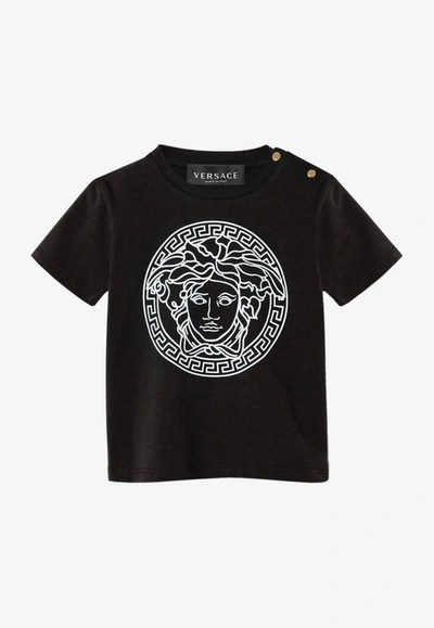 Shop Versace Baby Boys Medusa Print T-shirt In Black