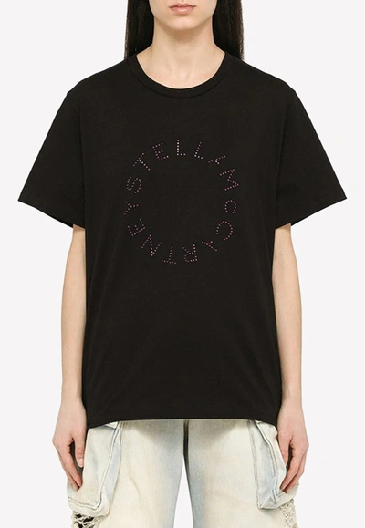 Shop Stella Mccartney Diamond Logo Oversized T-shirt In Black