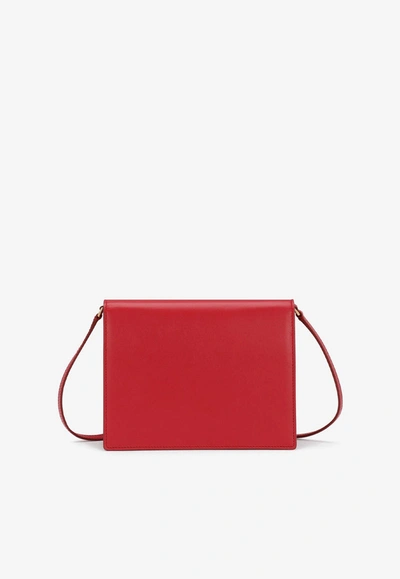 Dolce & Gabbana Dg Logo Crossbody Bag In Calf Leather In Red