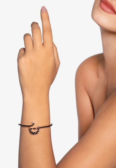 Djihan D Shaped Diamond Paved Bracelet In 18-karat Rose Gold In Rose Gold