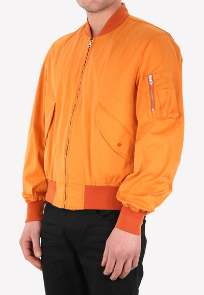Shop Ten C Flight Zip-up Bomber Jacket In Orange