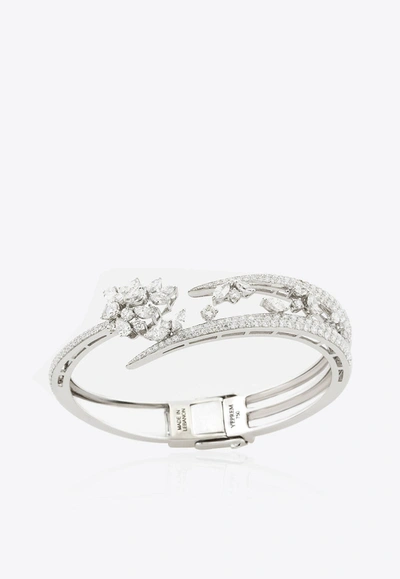 Shop Yeprem Diamond Wrap Bracelet In 18-karat White Gold