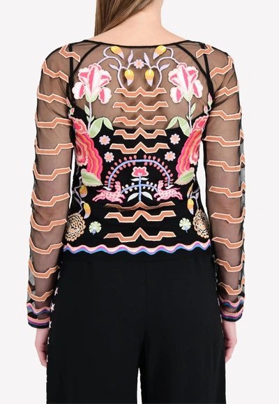 Temperley London Chimera V-neck Top In Black