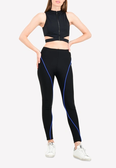 Cushnie Et Ochs Cut-out Mesh Combo Bra Top In Black
