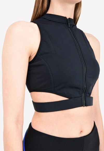 Cushnie Et Ochs Cut-out Mesh Combo Bra Top In Black