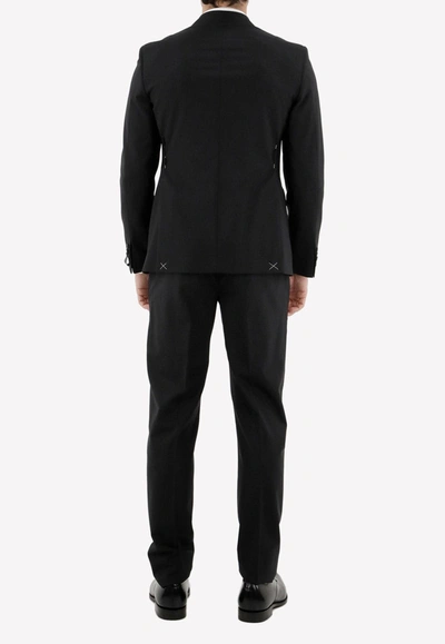 Tonello Double-breasted Wool Suit Set In Black