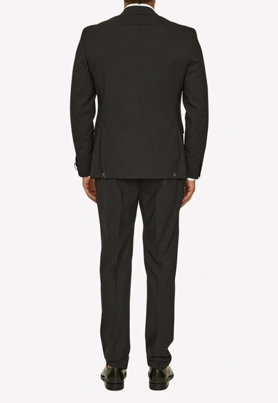 Shop Tonello Double-breasted Wool Suit In Black