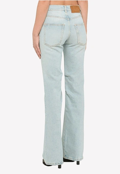 Shop Off-white Flared Slim Jeans In Blue