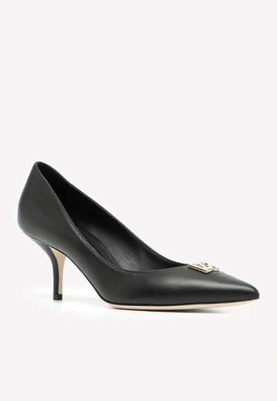 Dolce & Gabbana Dg 60 Pointed Toe Pumps In Leather In Black