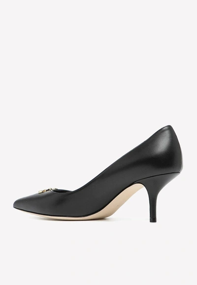 Dolce & Gabbana Dg 60 Pointed Toe Pumps In Leather In Black