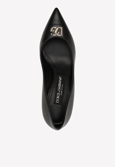 Dolce & Gabbana Dg 60 Pointed Toe Pumps In Leather In Black